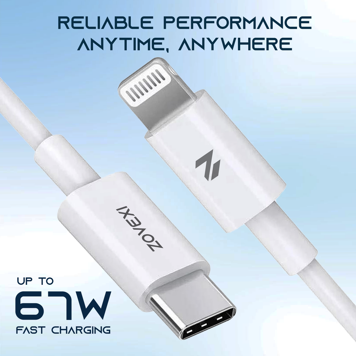Zovexi Turbo Lightning 67W USB-C to Lightning Cable