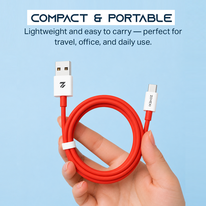 Zovexi PowerDash 80W USB-A to Type-C Fast Charging Cable.