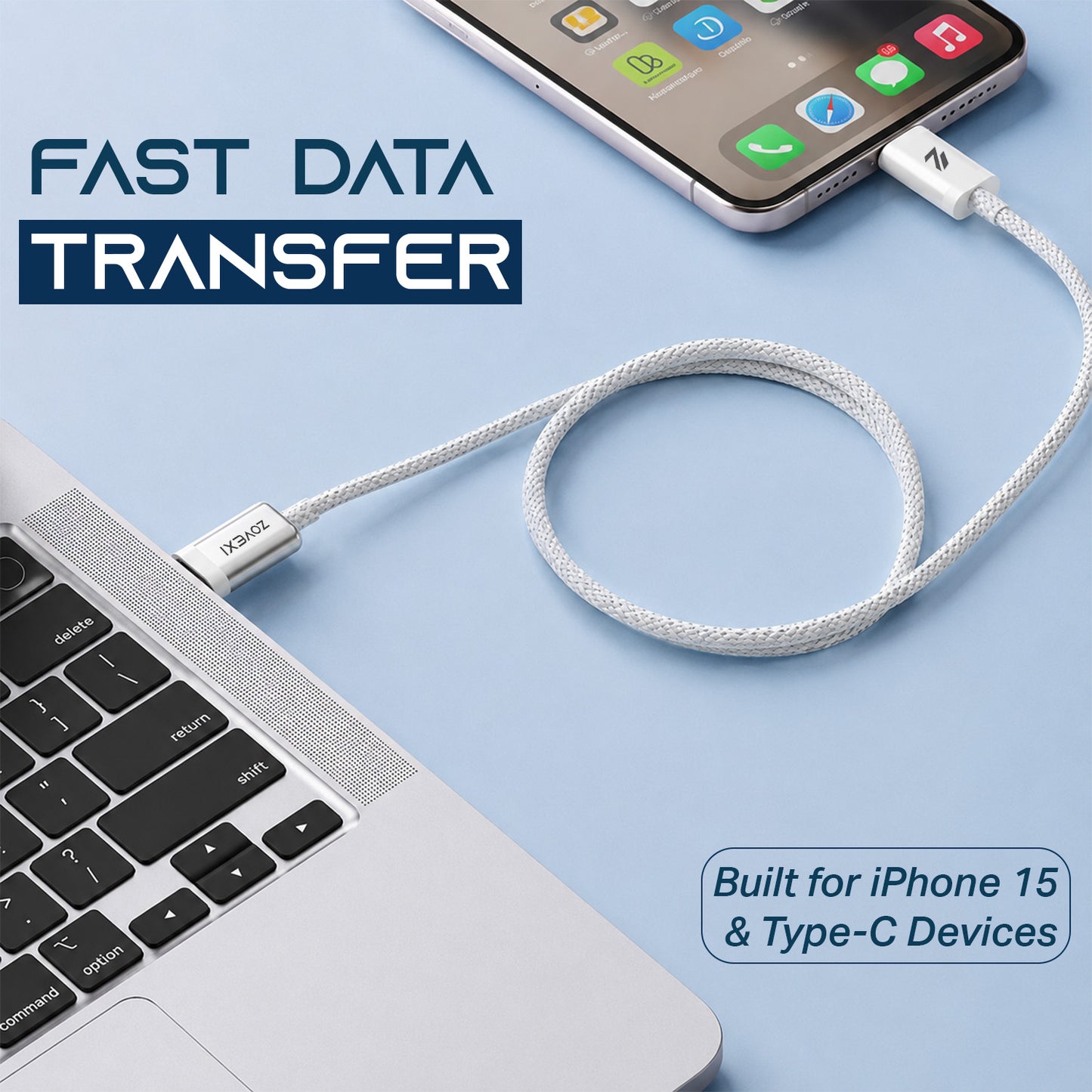 Zovexi VoltRush 80W USB-C to USB-C Fast Charging Cable