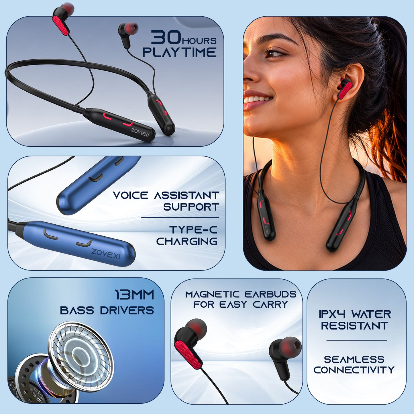 Zovexi Aura 30 hours Playtime Bluetooth headsed
