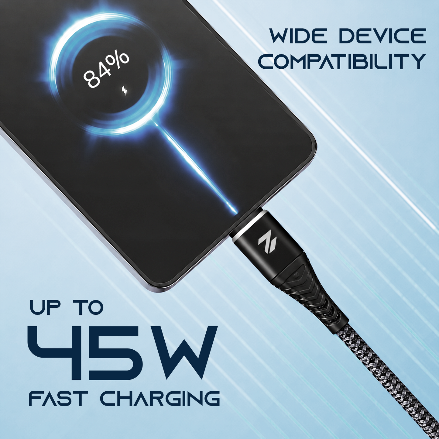 Zovexi ToughLink 45W USB-A to Type-C Fast Charging Cable